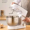 US Plug Household Desktop Automatic Cooking Machine,Stainless Steel Dough Mixer, Cream Multi-function Blender,Egg Beater,White 2