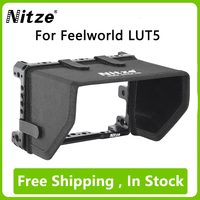 

Клетка Nitze для монитора Feelworld LUT5 5,5 с зажимом для кабеля HDMI и солнцезащитным козырьком, бесплатная доставка, новый продукт, лидер продаж, Южная Корея