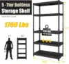 2 Packs All Metal 36" W x 16" D x 71" H Storage Shelves - 5 Tier Heavy Duty Adjustable Garage Shelving Unit Freestanding Shelf 3