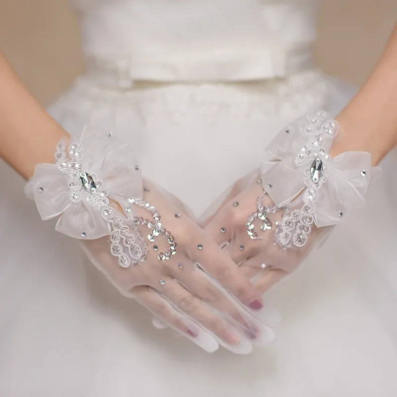 Bridal gloves Wrist Length wedding dress gloves