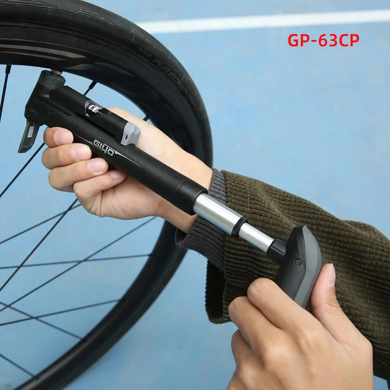 GIYO Bike Pump with Pressure Gauge - Mini Portable Bicycle Tire