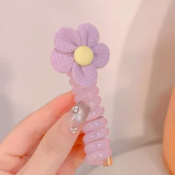 Vibrant Butterfly Braided Hair Loop - Non - Damaging Children's Ponytail Headband (Flowers Are Purple)
