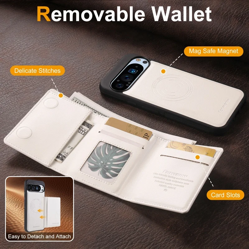 Magsafe Magnetic Leather Wallet Card Phone Case - Flip Purse Holder Cover