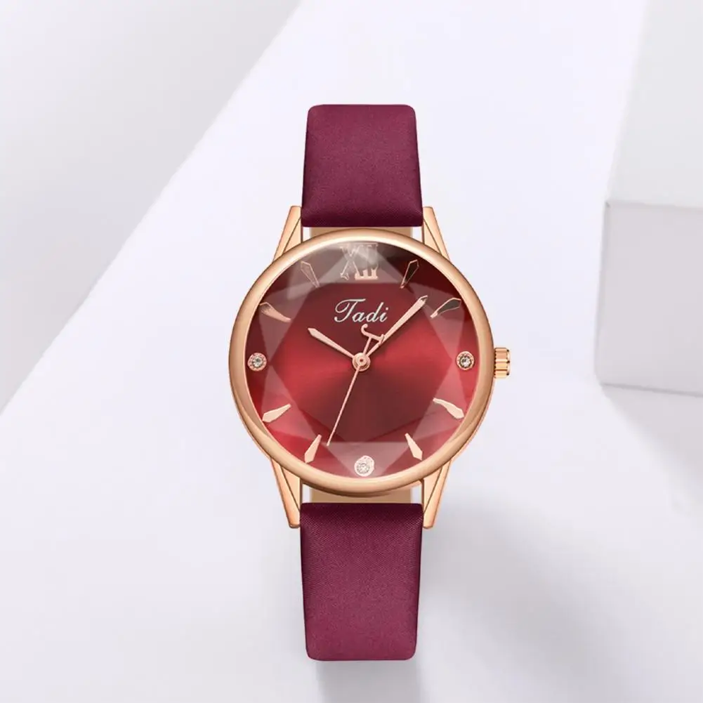 

Ladies Quartz Watch Elegant Rhinestone Dial Women's Dress Watch with Faux Leather Strap Quartz Movement Ladies for Her