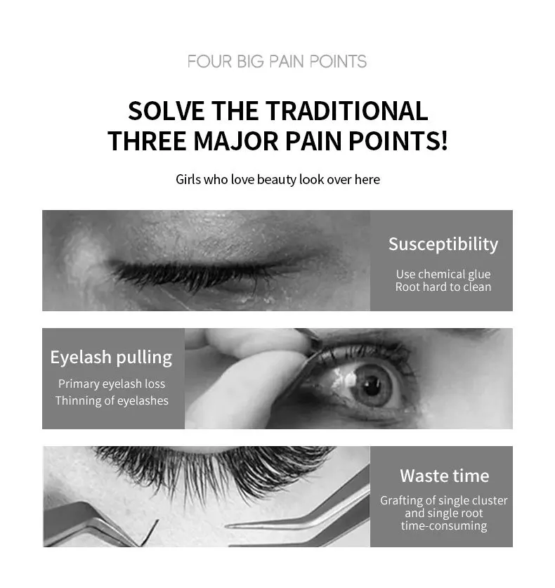 Description Picture 3 of item[Two sets of magnetic false eyelashes] Hot glue-free false eyelashes, presenting a net red natural naked feeling and imitating m