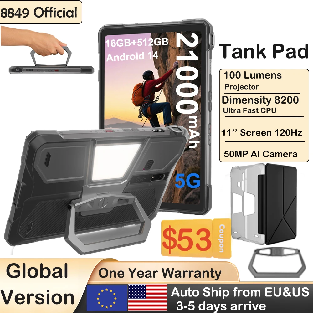 翌日発送可能！限界値下げ！8849 Tank pad プロジェクタータブレット！ 8849 TANK PAD Unihertz Rugged Projector Tablet Smartphone