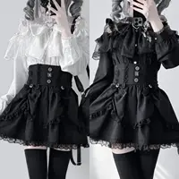 Japanese Mine Lolita Bow Shirt Subcultural Shirts Female Cute Black and White Lace Long-sleeved Short-sleeved Blouse Women - Image 2