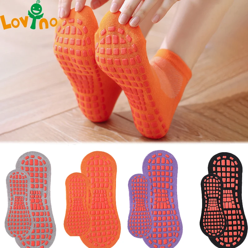 1Pair Cotton Trampoline Socks Unisex Adult Child Anti Skid Floor Socks  Comfortable Wear Anti-Slip Sports Yoga Socks Foot Massage