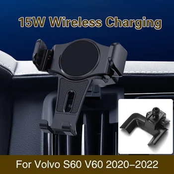 Supporto per cellulare di ricarica Wireless per Volvo XC60 XC40 XC90 S60 V60 S90 accessori per Auto di supporto cellulare per Iphone 13 Samsung