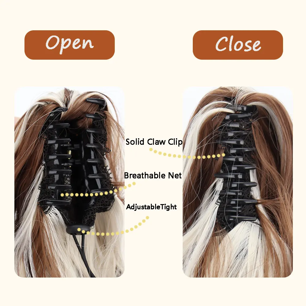 Ponytail Extension Claw Clip In Ponytail Hair Extensions Short Curly Ponytail Wavy Synthetic Hairpiece For Women Daily