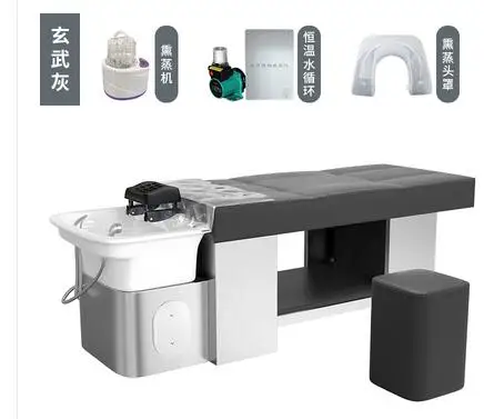 Special full lying Thai massage beauty salon for high-end shampoo bed flushing bed ceramic basin stainless steel hairdressing