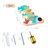 Montessori Wooden Toys Pretend Play Set Dinosaur DIY Tool Play Nut Disassembly Screw Assembly Repair Carpenter Tools for Kids 6