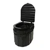 Black Toilet Camping Car Travel Washable Plastic Potty Portable Emergency Folding Camping Toilet 2