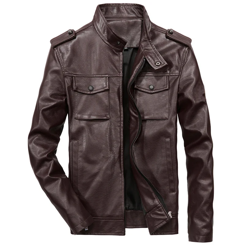 

Куртка мужская из ПУ кожи, модное мотоциклетное пальто с несколькими карманами, большие размеры 6xl, на весну-осень