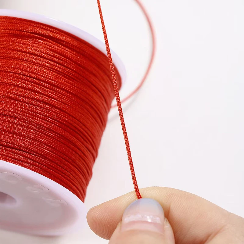 Nylon Cord Macrame Cord Nylon Rope 50Mx0.8mm Crafts Nylon Cord No. 72 Jade Wire Braided Rope For Bead Woven Bracelet Chinese Knot Jewelry Making