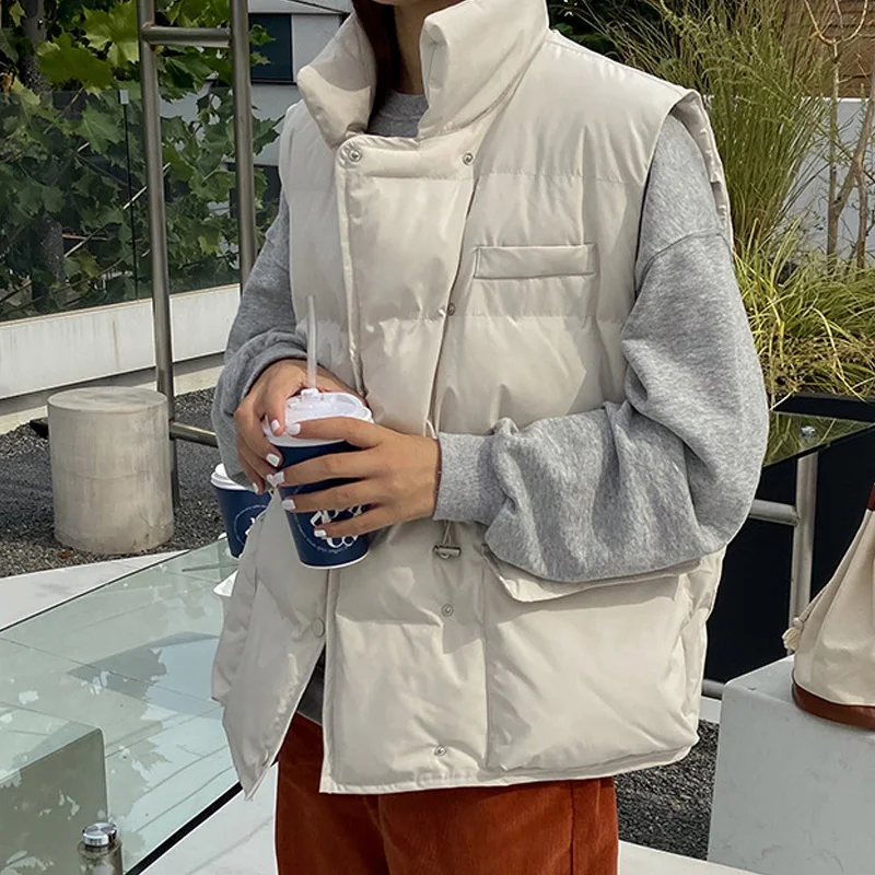  New Autumn Winter Down Vest Jackets Women Short Vest Windbreaker Thick Warm White Duck Down Coat Gilets Sleeveless Jacket