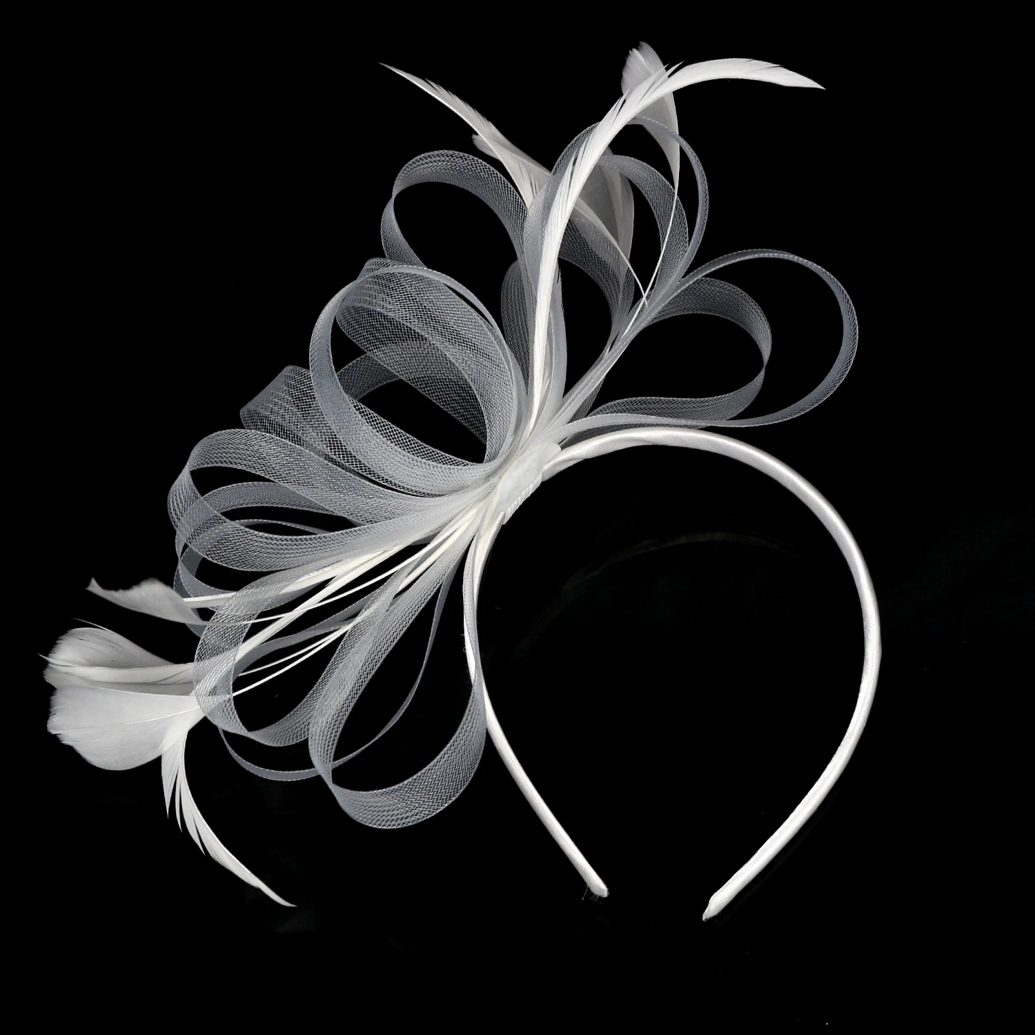Frauen Chic Fascinator Hut Cocktail Hochzeit Party Kirche Kopfschmuck Elegante Kopfbedeckung Feder Haar Zubehör Braut Haarnadel – Detail 10