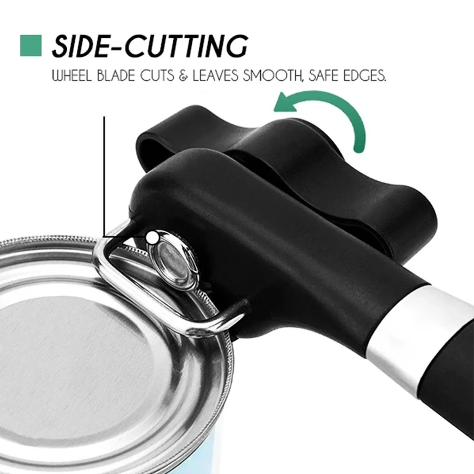 Plastic Hand-actuated Can Opener Safety Kitchen Tools Easy Grip Side Cut Manual Opener for Cans' Lid Kitchen Gadgets