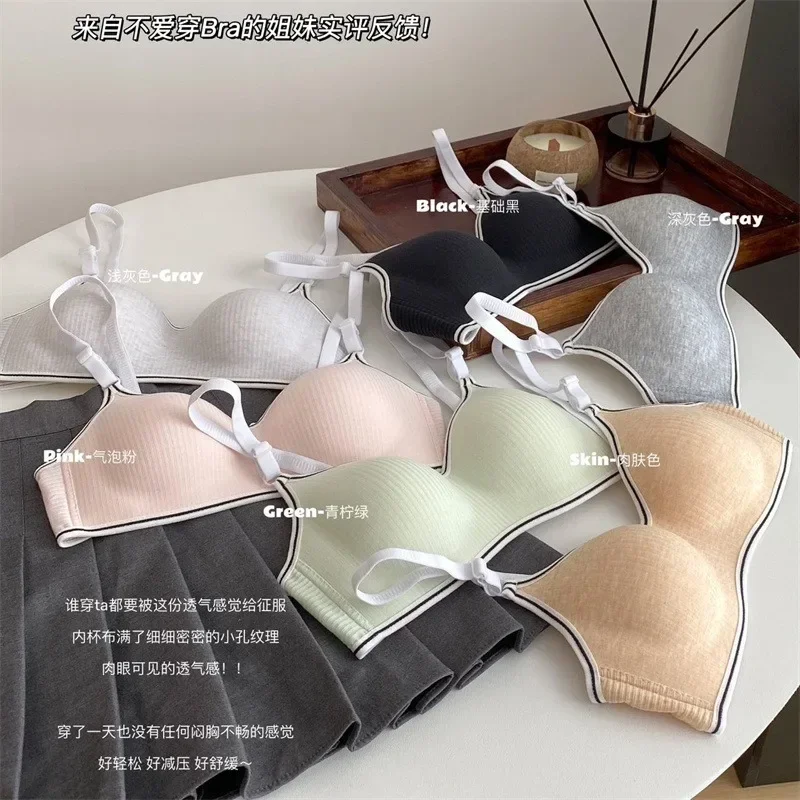 

Fashion Girls Fashion Style Design Beautiful Back No Underwire Bra Cover Small Chest Comfortable Upper Support Underwear Single