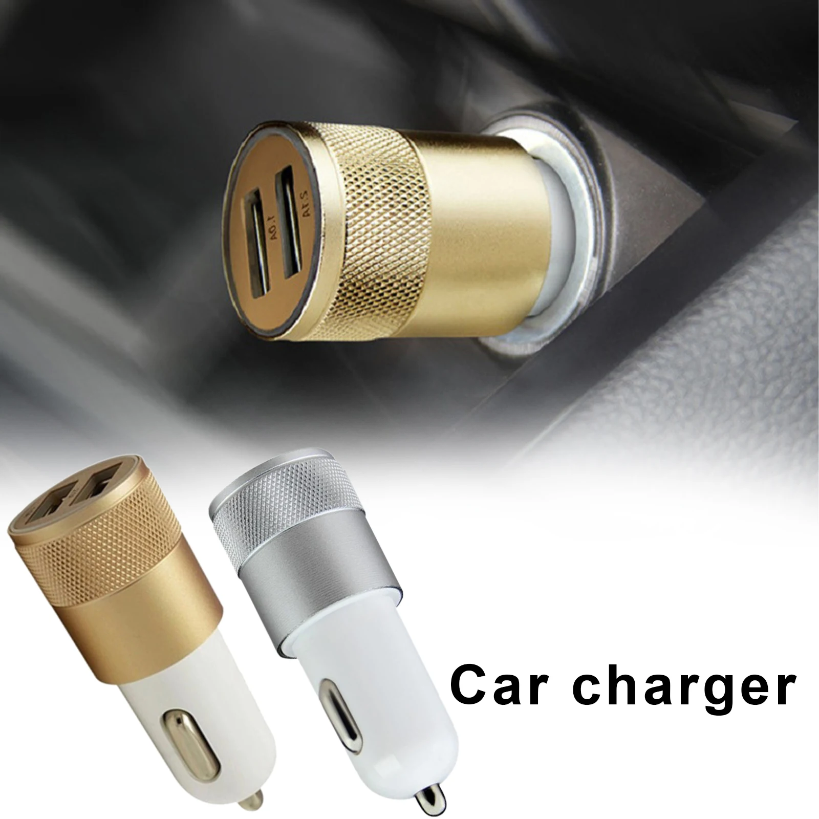 

12-24V Car Charger Cigarette Lighter Mobile Phone Charger 2 Ports USB Fast Car Charger For Motorcycle Car Usb Car Socket 2.1A