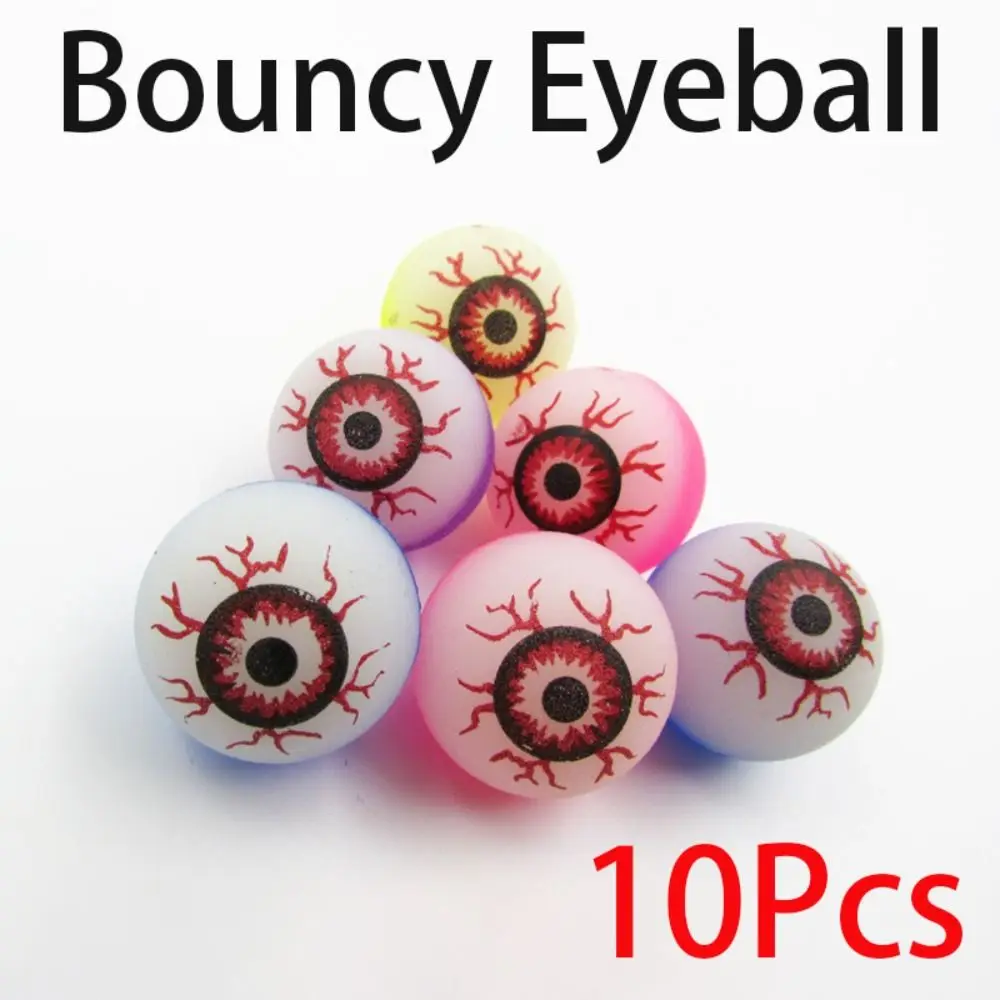 

10Pcs Eye Ball Bouncy Eyeball Horror Demon Eye Multicolour Halloween Terror Prop Toy Glowing Doll Bouncy Ball Cosplay Prop