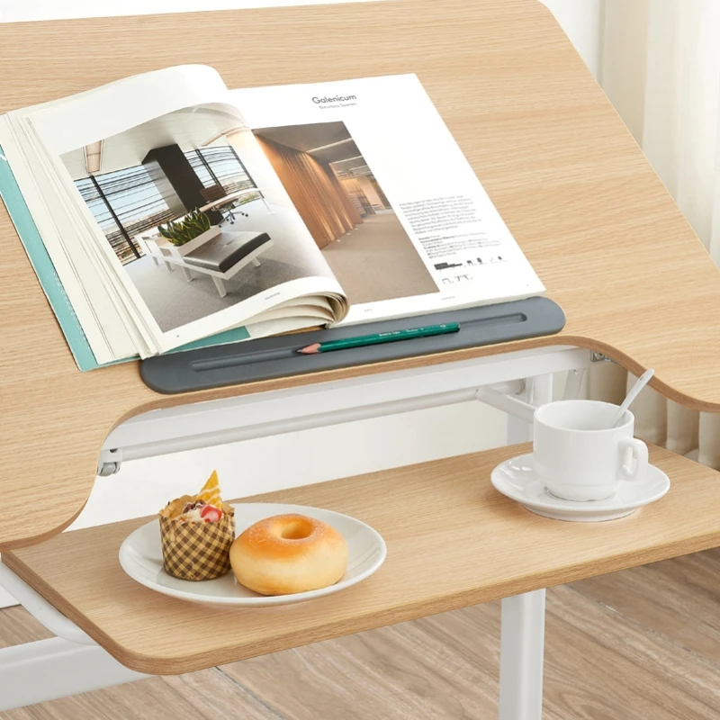 Movable bedside table, desk drawing desk, study table foldable and tiltable angle