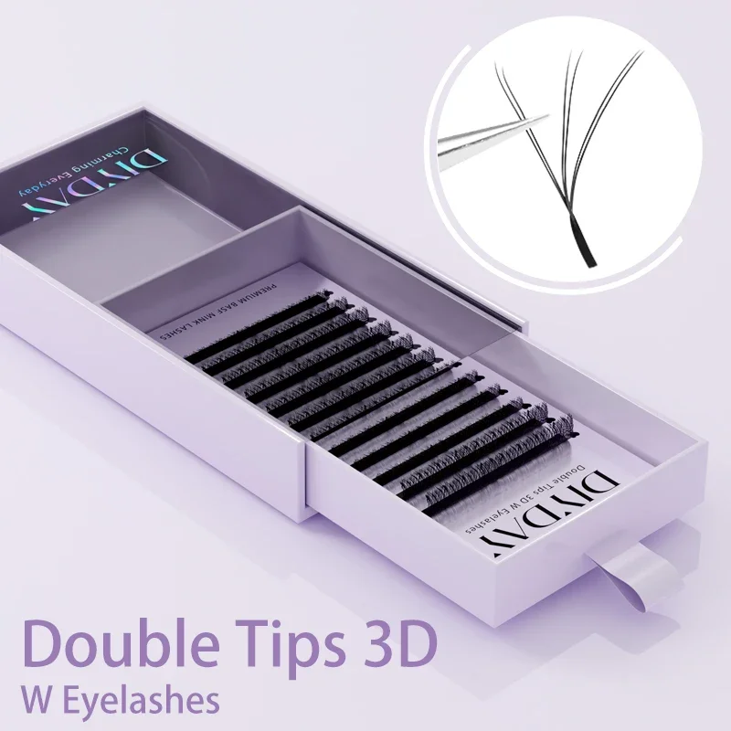 DIYDAY Double Tips W-Shaped Natural Soft Eyelash Extensions