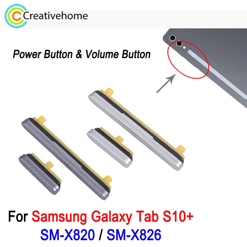 1 Pair Power and Volume Button For Samsung Galaxy Tab S10 Plus SM-X820 / SM-X826 Repair Replacement Spare Part