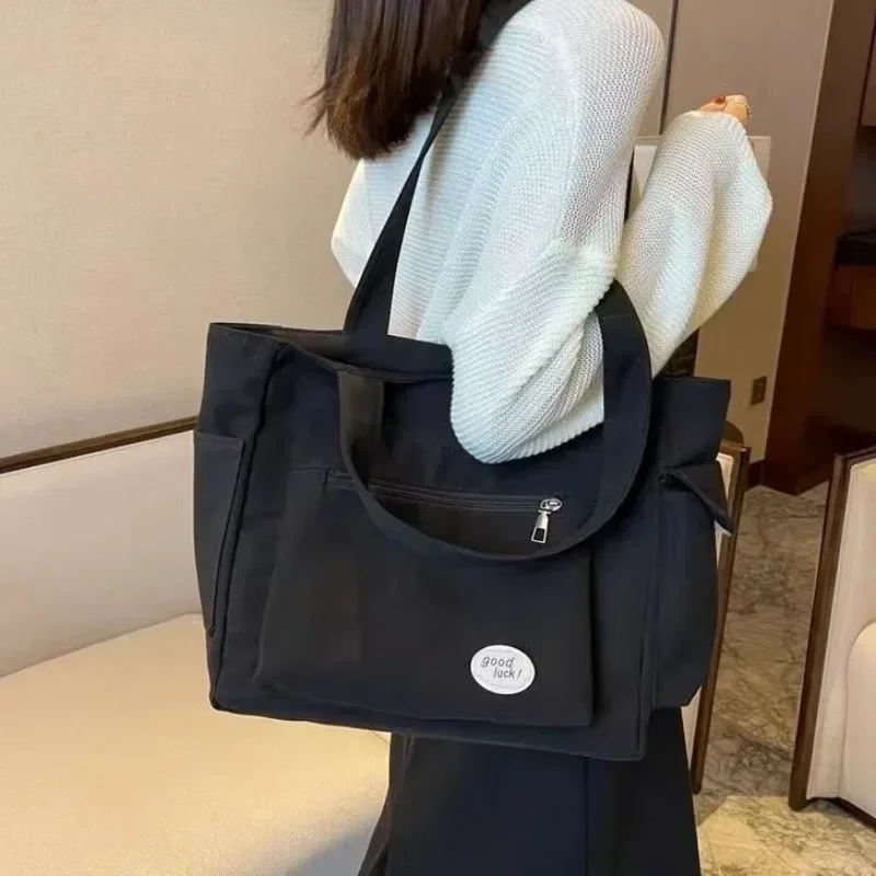 Women's Fashion Shoulder Bag Class Large Capacity Student Tote Bag 2026 New Canvas Commuter Handbag Women Bag Purse and Handbags