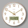 2025 New 10/12/14-inch Temperature and Humidity Electronic Calendar Multi-functional Wall Clock Dual Display Mute Quartz Clocks 6