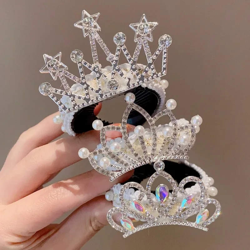 Crown Headdress Children's Summer Ball Head Artifact Twist Clip Girls Hair Accessories Ponytail Buckle Baby Hairpin