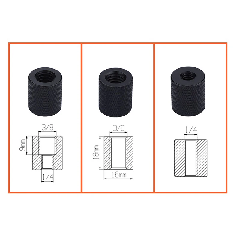 1/4" To 3/8" Male To Female Thread Screw Mount Adapter Tripod Plate Screw Mount 1pc For Camera Flash Tripod Light Stand