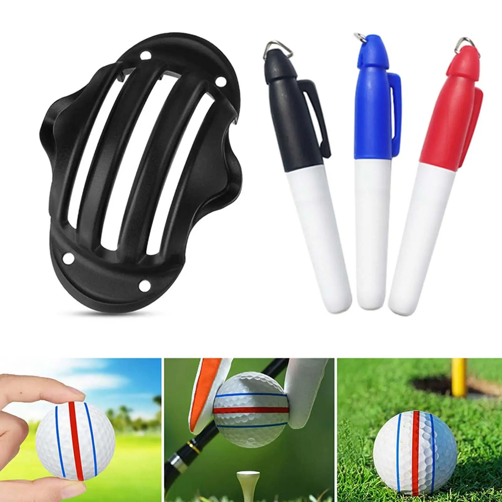 Golf Ball Liner Marker Pen Template Alignment Marks Tool Putting Positioning Aids Outdoor Sport Tool for Golfer