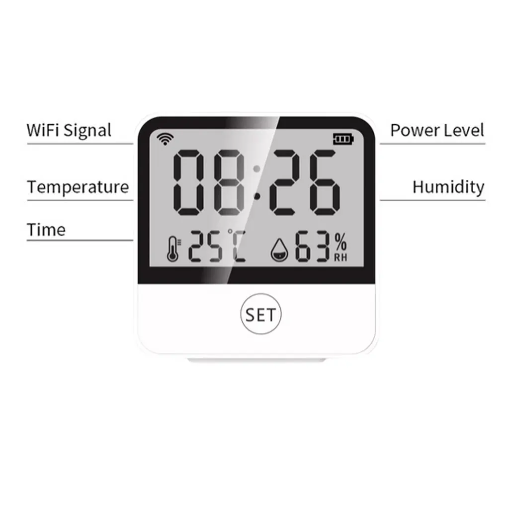 

Smart WiFi Digital Display Thermometer Living Room Temperature Humidity Meter