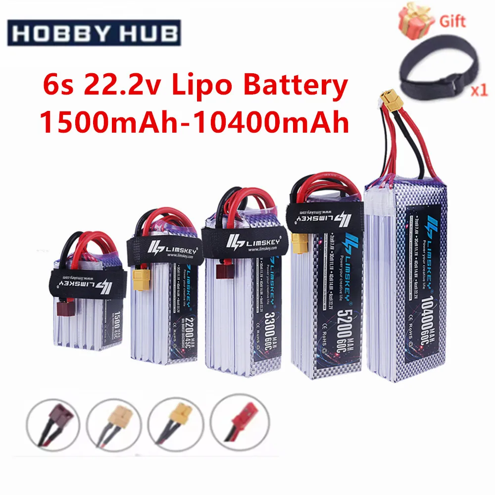 Batterie Drone 6S LiPo 22.2V 1800-4200mAh XT60/T Plug
