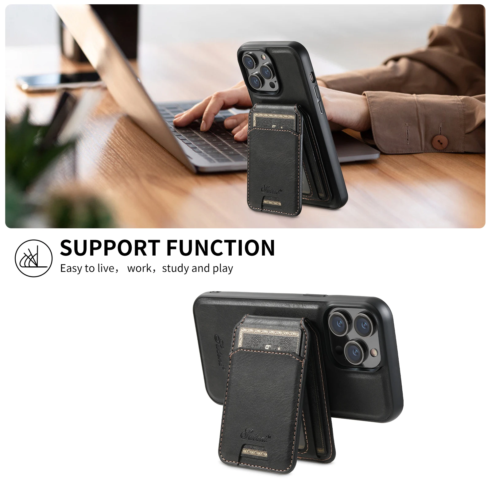 2in1 Kit Magnetic Wireless Vintage Leather Magsafe Case For iPhone 15 14 Pro Max 13 Holder Flip Wallet Card Slots Pouch Cover