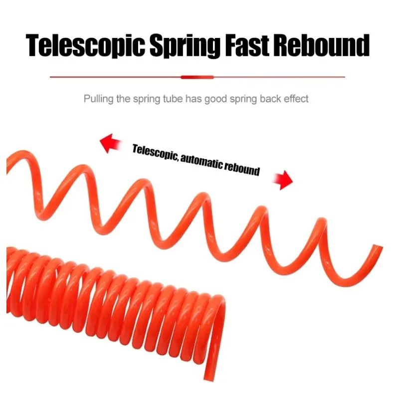 Air Compressor Hose High-pressure PU Spring Air Tube 3/6/9/12/15M Air Compressor Hose Tube Spiral Pipe Pneumatic Polyurethane Telescopic Spring Tool