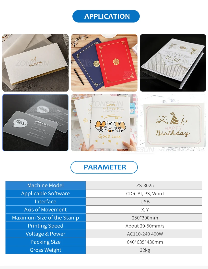 ZONESUN 3025 Цифровая автоматическая штамповочная машина Fddeing Принтер для фольги с подвижной пластиной