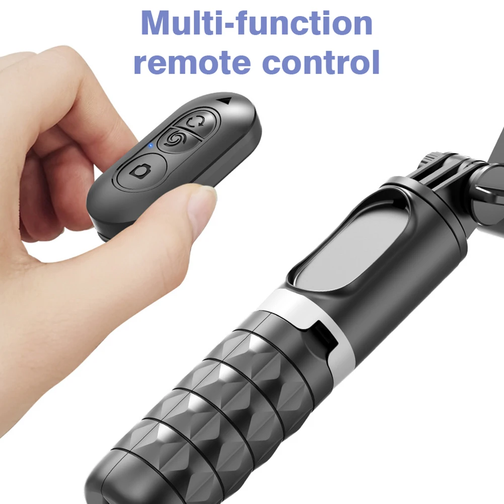 Byscoon 360 Rotation Gimbal,Selfie Stick Tripod with Remote Fill Light Following Shooting,Stabilizer for Smartphone Live/Vlog