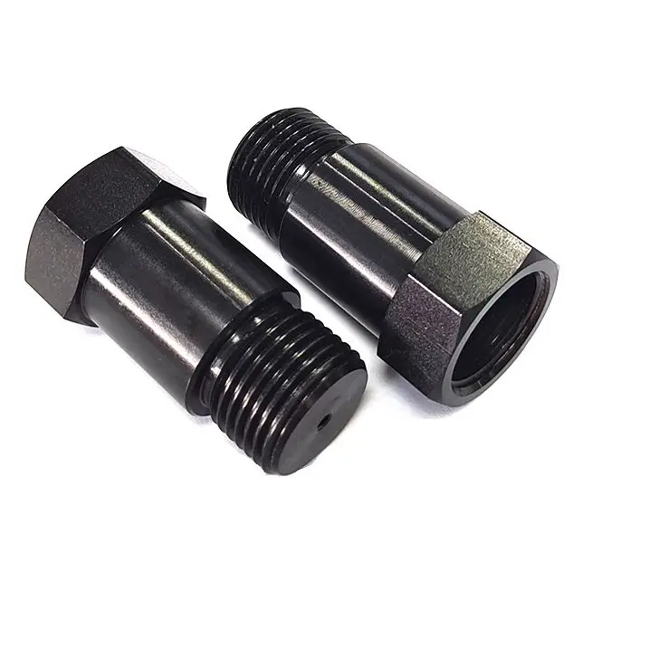

2PCS Universal Black 43mm O2 Oxygen Sensor Connector Spacer Adapter Isolator Angled Extender Car Accessiesor
