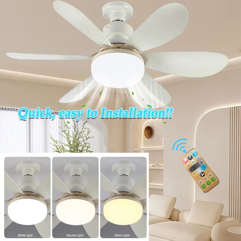 LED Ceiling Fan Lights 30W with Remote Dimming for Living Room Home