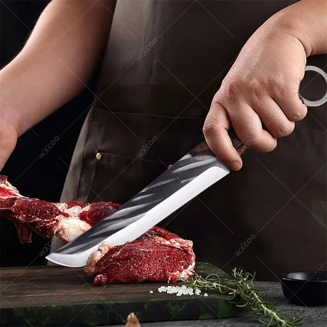 Couteau à désosser forgé en acier inoxydable avec couvercle, coupe-viande de boucher, trancheur de poisson, cuisine, 5 cr15 6