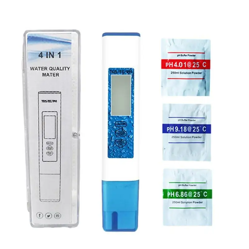 

Цифровой тестер воды PH 4 в 1, Точный Цифровой измеритель температуры воды в бассейне