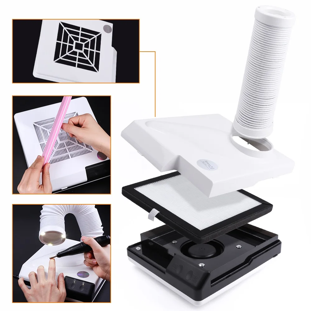 ネイル集塵機 ネイル集塵機,プロのネイルアートサロン用の強力な掃除機,2 in 1