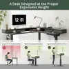 Adjustable Electric L Shaped Standing Desk with Splice Board 63" Corner Gaming Desk 5