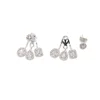 Geometric cz earring front back double sided ear stud elegance luxury wedding bridal gift fashion gorgeous women jewelry 6