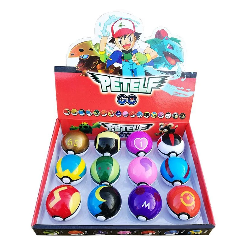 12 Modelli Pokeball Con Pokemon Pikachu Pokeball Pocket Monster Blind Box Action Figure Model Dolls Toys For Gift