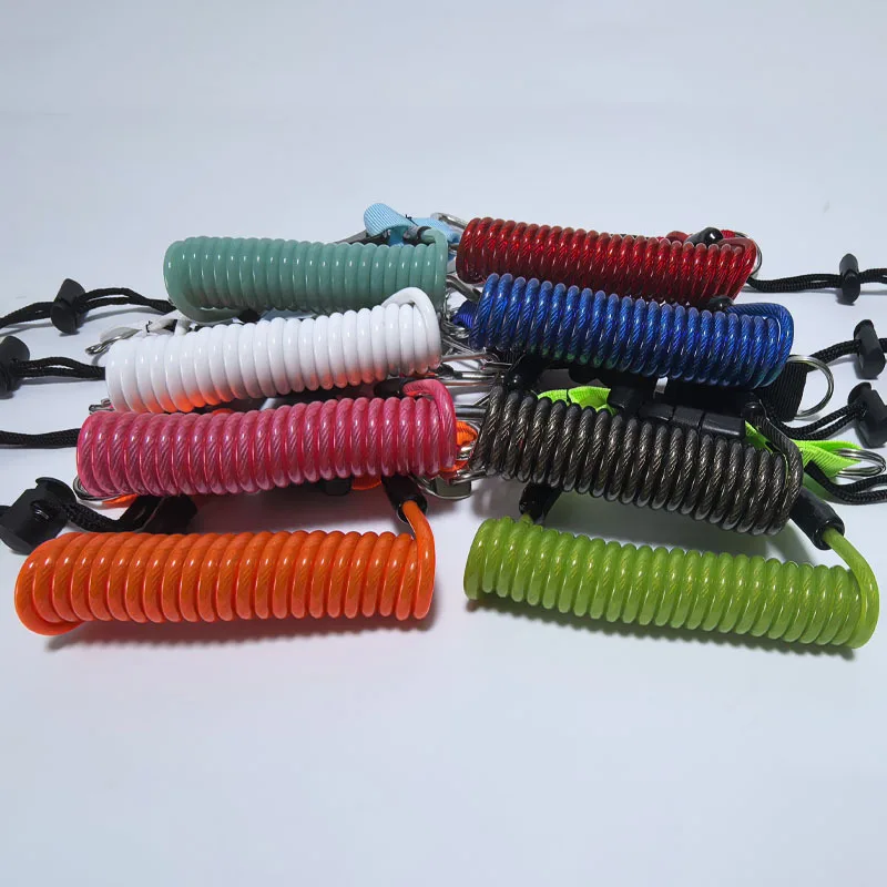 100m diving camera anti loss rope stainless steel spring rope gopro sports camera hanging flashlight lost hand