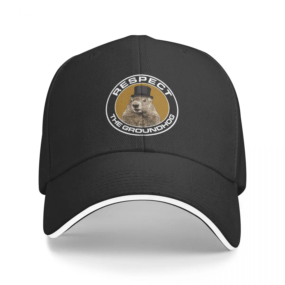 

New Punxsutawney Phil Groundhog Day... Respect the Groundhog Round Baseball Cap Anime Hat Woman Hats Men's