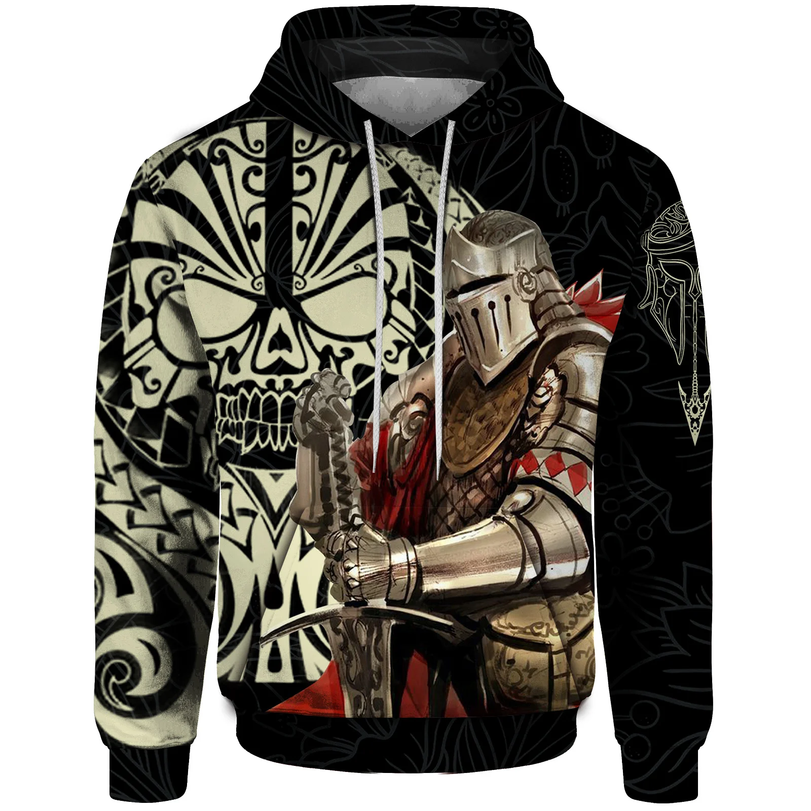 thumbnail image 1 of Sudaderas de otoño para hombre, sudaderas holgadas con capucha, sudaderas con capucha para hombre, sudaderas con capucha con estampado espartano genial, sudaderas con capucha, ropa Y2k, 1 of 5